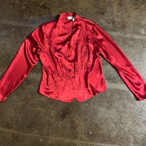 Red Long Sleeve Top
